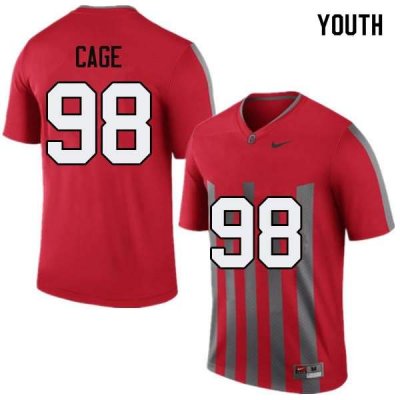 NCAA Ohio State Buckeyes Youth #98 Jerron Cage Throwback Nike Football College Jersey CCJ1545FT